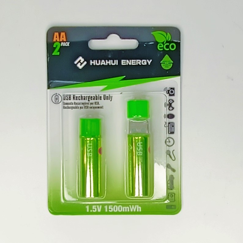 Аккумулятор АА 1500mAh 1,5v Li-ion BL2, заряжается через USB-A - фото 1 - id-p116405211