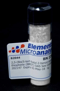 Стандарт 2.5-(би-5-третбутил-2-бензооксазол-2-ил) тиофена (BBOT) для элементного анализа (B2044) - фото 1 - id-p116408024