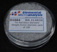 Фольга для элементного анализа, диски, стандартный вес (D1064)