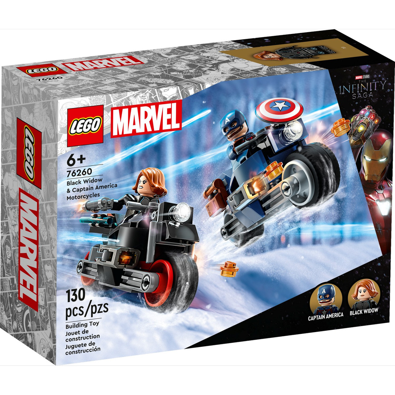 76260 Lego Super Heroes Черная вдова и Капитан Америка на мотоциклах Лего Супергерои Marvel - фото 1 - id-p116280637