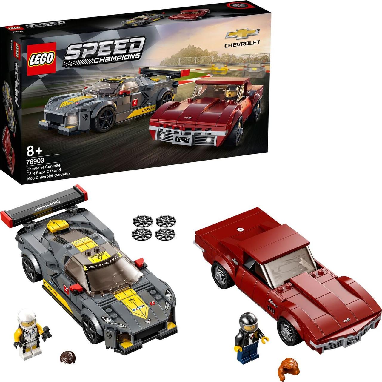 76903 Lego Speed Champions Chevrolet Corvette C8.R Race Car и Chevrolet Corvette 1968 года - фото 3 - id-p116280608