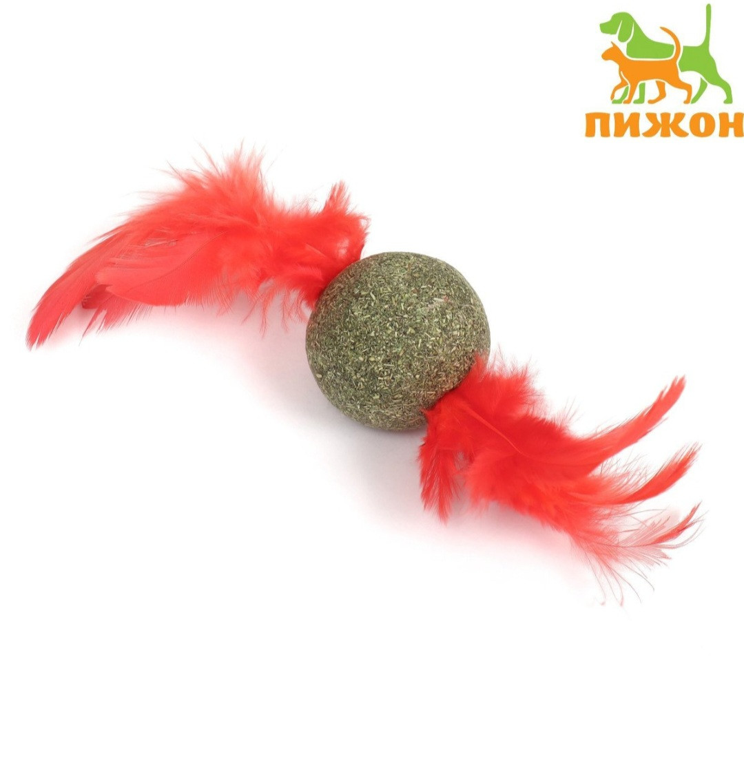Игрушка для кошек из кошачьей мяты с перышками