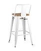 Стул полубарный TOLIX WOOD со спинкой белый глянцевый, фото 5