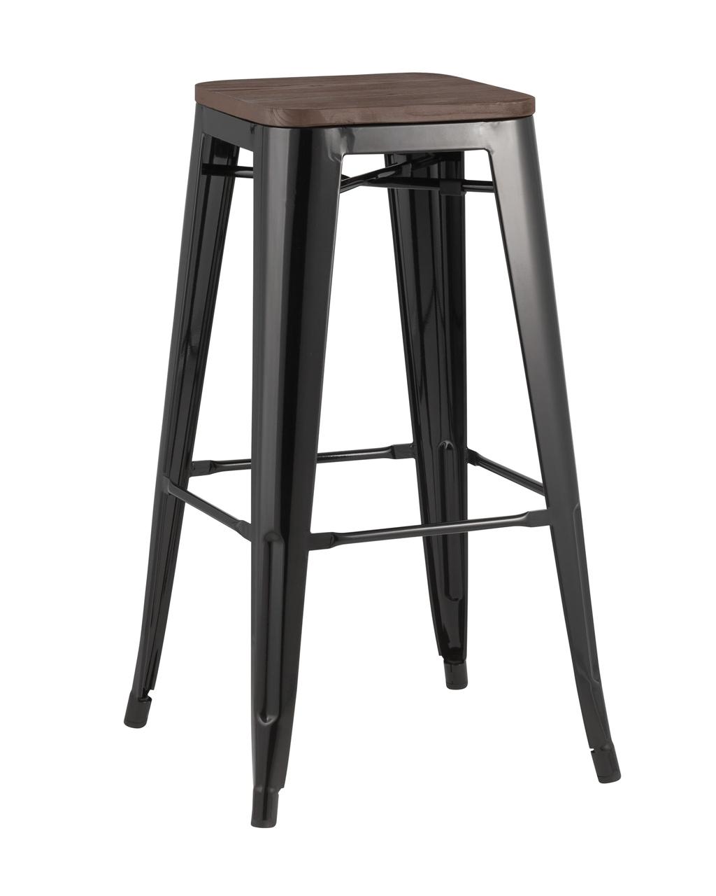 Стул барный TOLIX WOOD черный глянцевый, фото 1