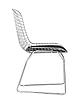 Стул обеденный Bertoia хромированный с черной подушкой, фото 5