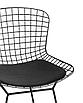 Стул полубарный с низкой спинкой Bertoia черный с черной подушкой, фото 2