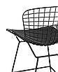 Стул полубарный с низкой спинкой Bertoia черный с черной подушкой, фото 6