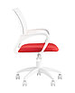 Кресло офисное TopChairs ST-BASIC-W красная ткань крестовина белый пластик, фото 4