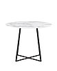 Стол обеденный Дакота 100*100 белый мрамор ножки черные, фото 2