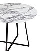 Стол обеденный Дакота 100*100 белый мрамор ножки черные, фото 3