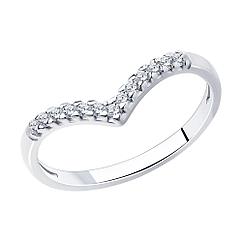 Кольцо из серебра с фианитами - размер 18,5