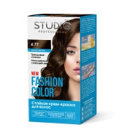 4.77 Стойкая крем-краска для волос Темный шоколад FASHION COLOR Studio Professional