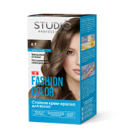 6.1 Стойкая крем-краска для волос Пепельно-русый FASHION COLOR Studio Professional