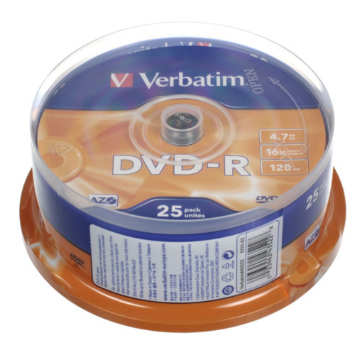 Verbatim Диск DVD-R 4.7Gb 16x Cake Box (25шт) (43522) - фото 1 - id-p102136777
