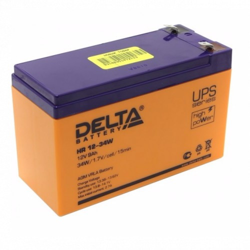 Delta Battery HR 12-34W 12V9Ah сменные аккумуляторы акб для ибп (HR 12-34 W) - фото 1 - id-p103350033