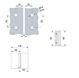 Петля Bergamo без крышек, стекло-стекло 180˚  | внутренее открывание | FGD-383.1 BL | Черная, фото 2