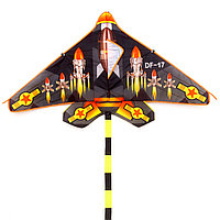 Воздушный змей «Самолёт» с леской, цвет Микс, 200 см х 120 см х 1 см