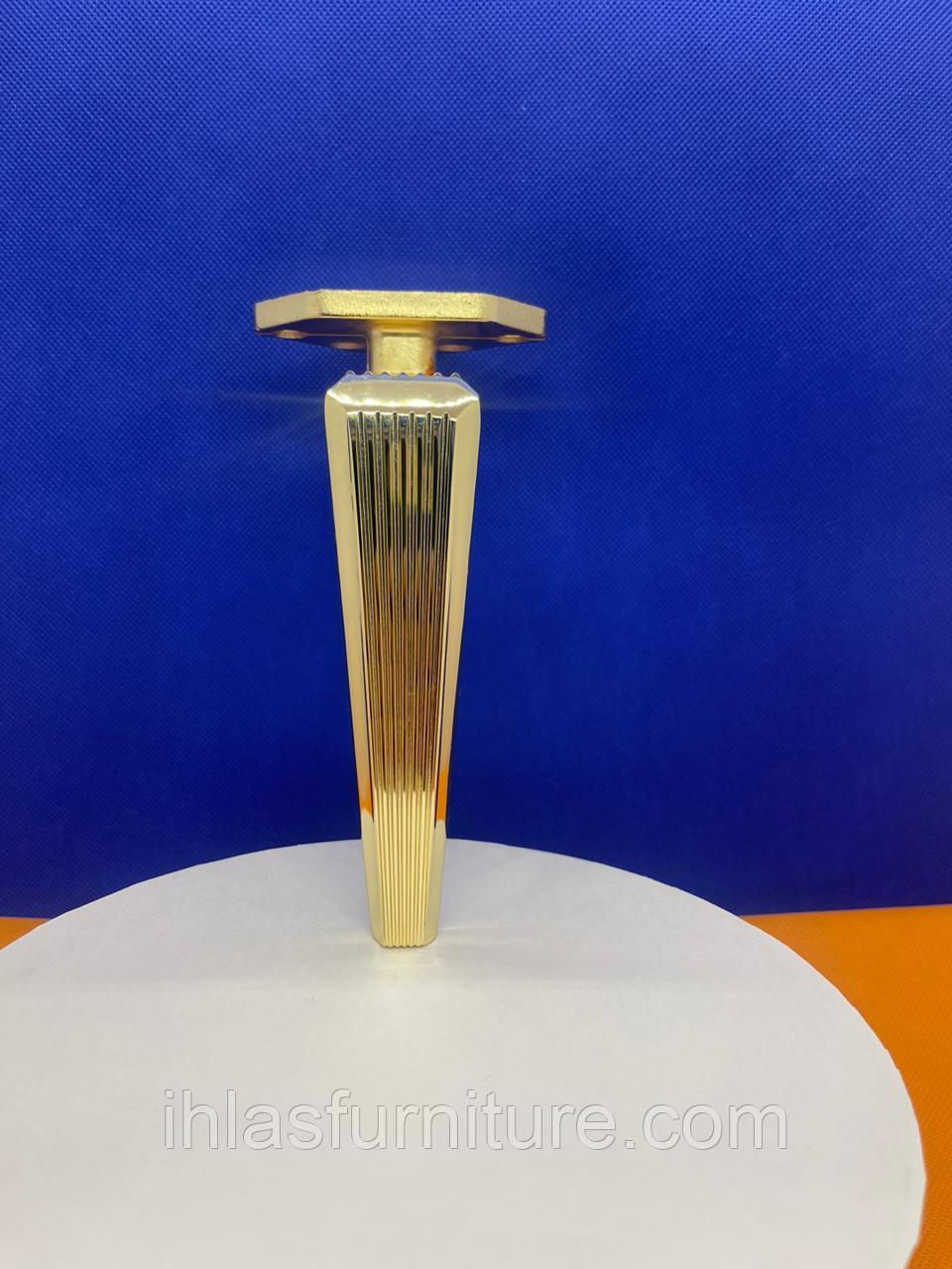 Ножка стальная для мягкой мебели золото 16см, фото 1