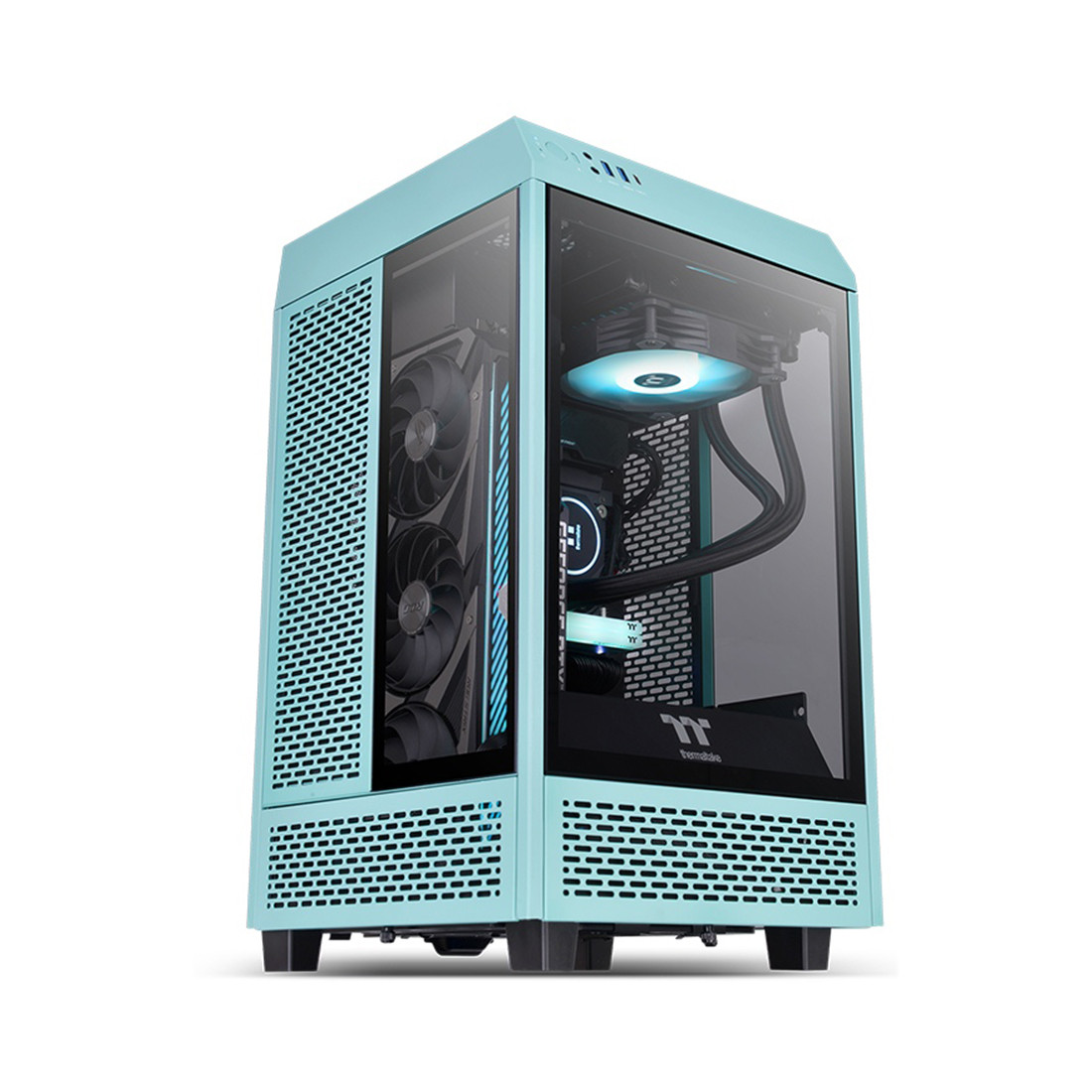 Компьютерный корпус Thermaltake The Tower 100 Turquoise без Б/П 2-021212 CA-1R3-00SBWN-00