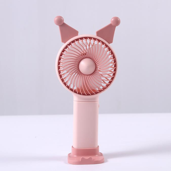 Ручной вентилятор на аккумуляторе куроми розовый - фото 1 - id-p116415748