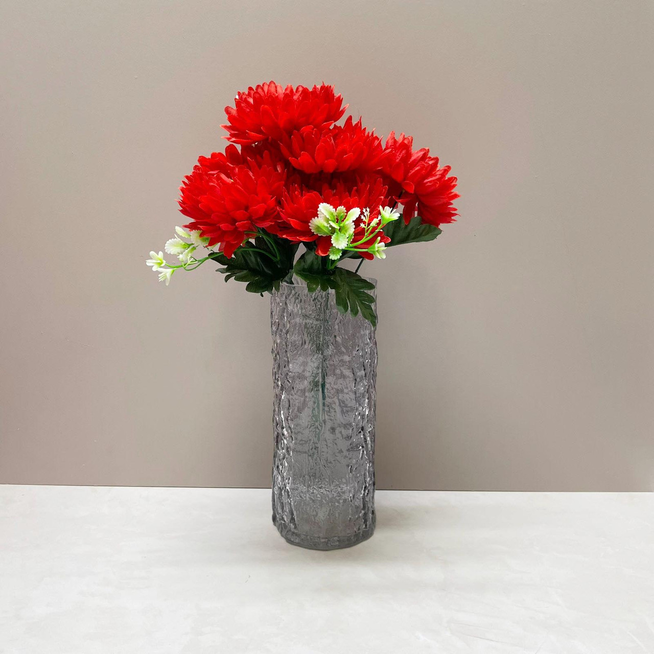 Искусственные цветы букет георгины 40 см красные