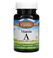 Carlson витамин А, 10000ме, 250 мягких таблеток