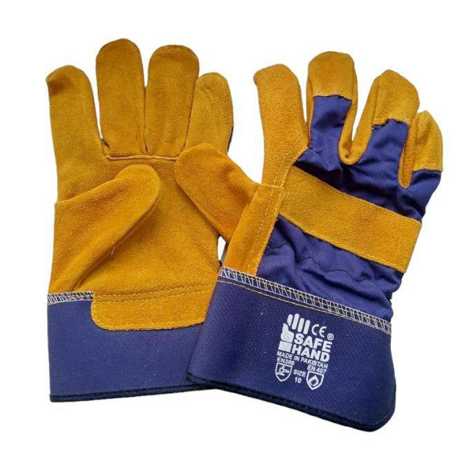 Рабочие комбинированные перчатки из спилка