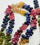 Рубин, синий и жёлтый сапфир, граненые, капли, 7×5мм, фото 4