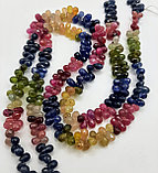 Рубин, синий и жёлтый сапфир, граненые, капли, 7×5мм, фото 2