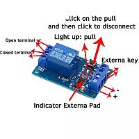Релейный модуль 12V с самоблокированием. Управление кнопкой.