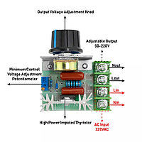 Регулятор SCR напряжения AC110-220V up 2000ВТ в пределах 50-220В для тэнов, электроинструмента