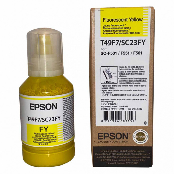 Epson Емкость с флуоресцентными желтыми чернилами Epson C13T49F700 140 мл - фото 1 - id-p110031514