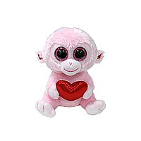 TY: Мягкая игрушка Beanie Boo's, обезьянка Гиги, 15 см, розовый