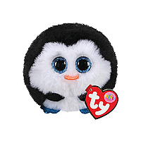 TY: Мягкая игрушка PUFFIES пингвинчик-шарик Вадлес, 10 см