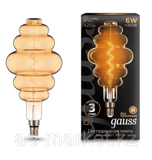 Лампа Gauss LED Filament Honeycomb 6W Е27 420lm 2400К golden flexible 158802006 - фото 1 - id-p110481888
