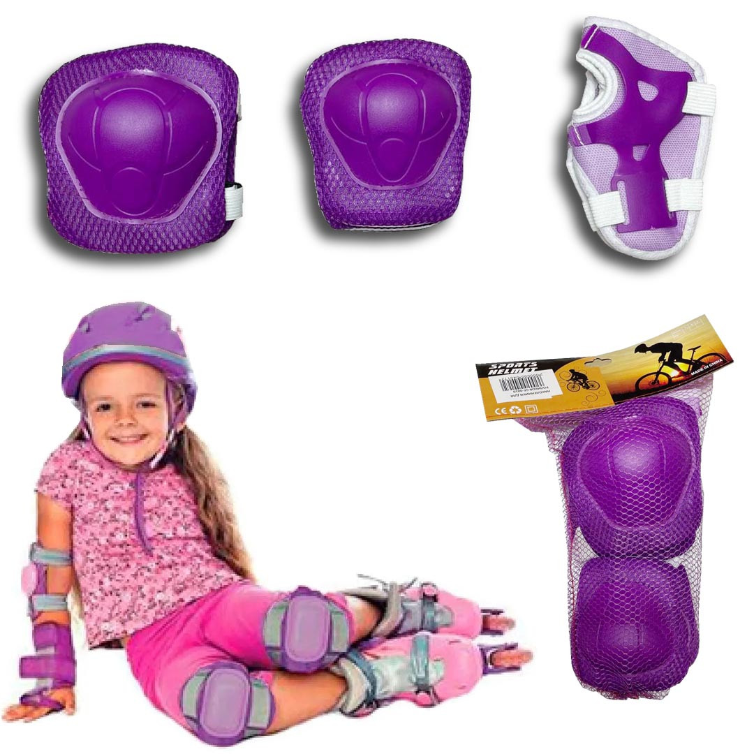 Набор спортивной защиты Sports Helmet фиолетовый