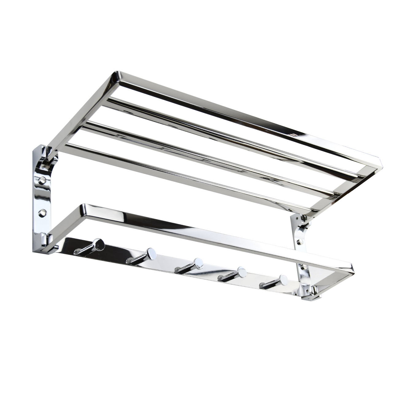 GL093 Откидной полотенцедержатель с крючками, хром, фото 1