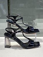 Модные женские босоножки черного цвета. Красивая женская обувь в Алматы.