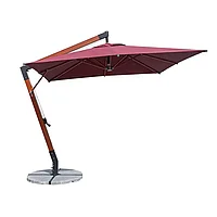 Зонт Wood Lux, 3х3м, квадратный, бордовый (с утяжелителями)