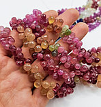 Рубин, синий, зеленый и жёлтый сапфир, граненые, в каплях, 7×5мм, фото 6