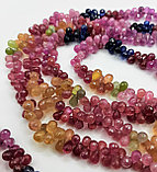 Рубин, синий, зеленый и жёлтый сапфир, граненые, в каплях, 7×5мм, фото 2