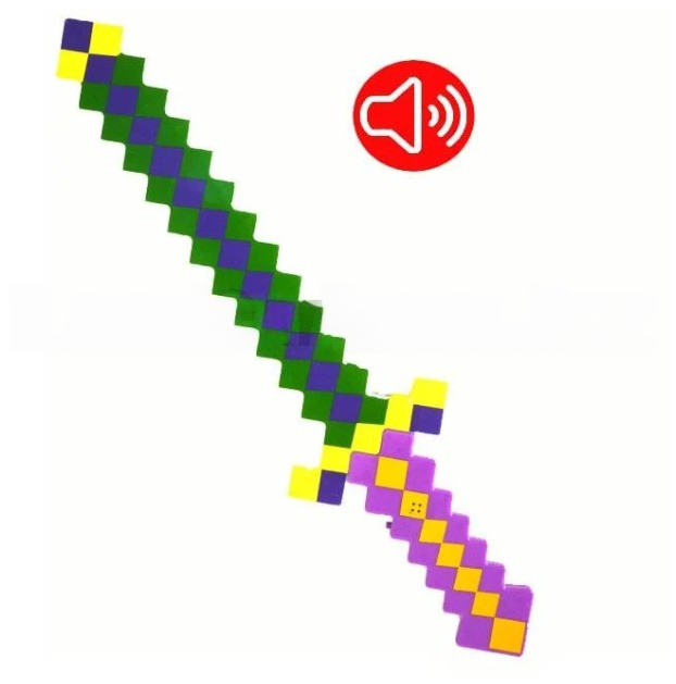 Меч Майнкрафт (Minecraft) музыкальный разноцветный 62 см - фото 1 - id-p94197096