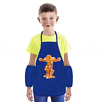 Детский фартук для творчества с манжетами с передними карманами Трансформеры синий