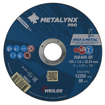 Круг отрезной D125х1,6 Inox & Metal 20A46R-BF Metalynx PRO 388231