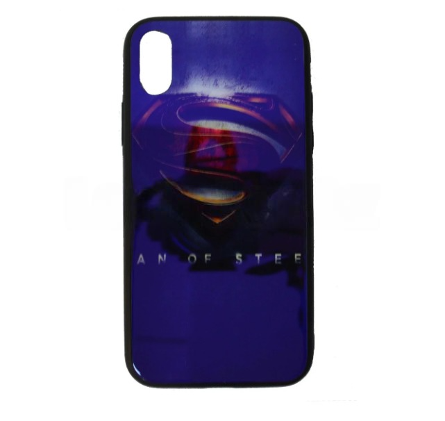 Чехол на Айфон 10 (iPhone X) с зеркальным покрытием принт Супермен фиолетовый - фото 1 - id-p56836022