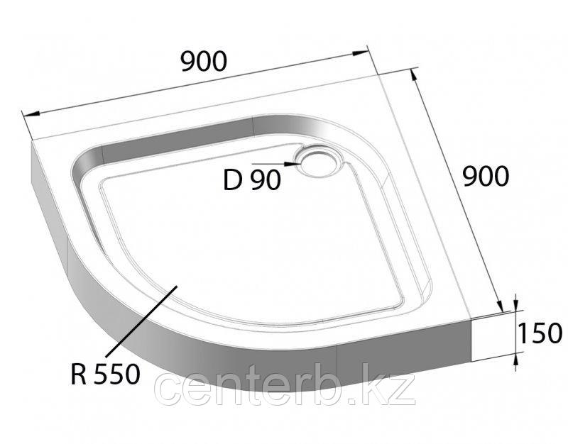 Душевой поддон (акрил 90 см. х 90 см.) BelBagno TRAY-BB-R-90-550-15-W
