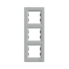 Рамка вертикальная SE EPH5810361 Asfora 3 постовая алюминий 2-020786