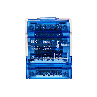 Шина "N" нулевая 4х 7 групп на DIN-рейку в корпусе IEK (10)