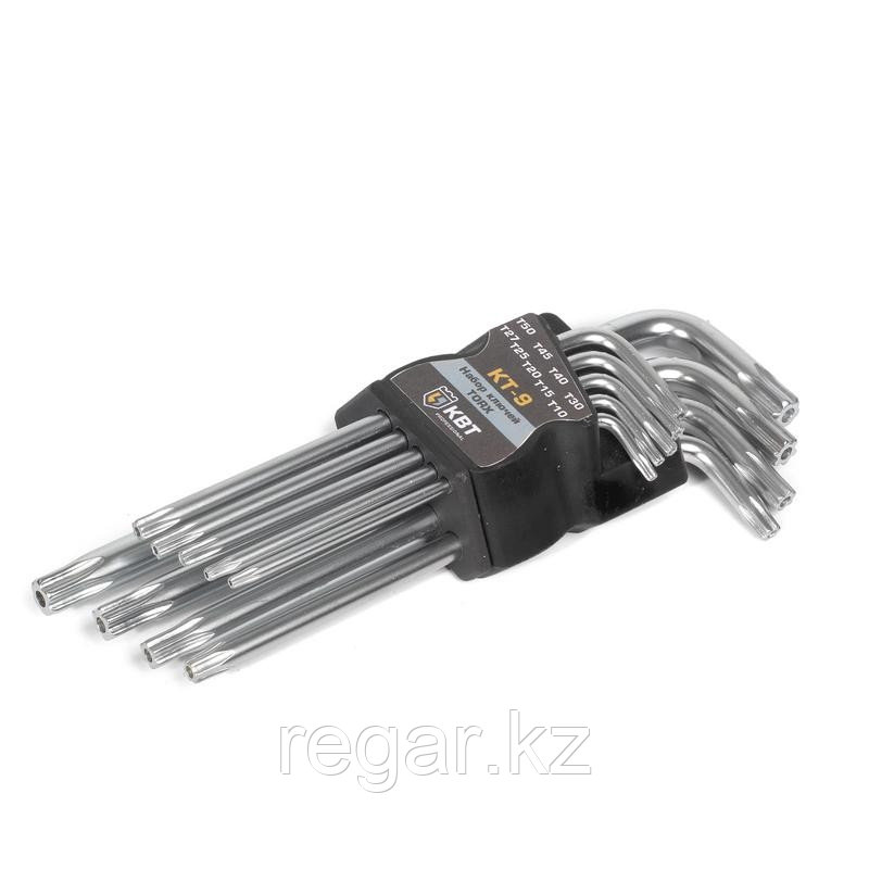 Набор 6-гран ключей TORX КТ-9 Т10-Т50 (9шт в пласт боксе) КВТ 79202 NEW - фото 1 - id-p113741791