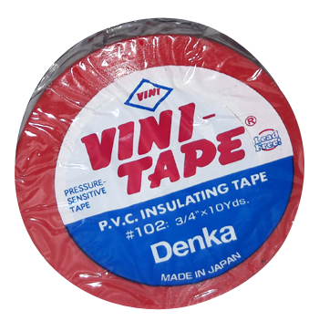 Японская Изолента #102 ПВХ красная Vini Tape (10)(500) - фото 1 - id-p110485224